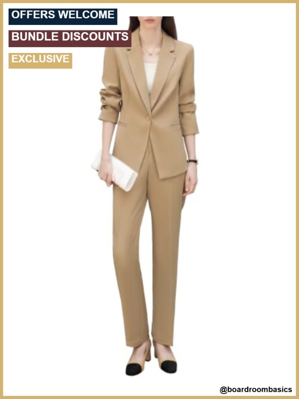 Women's 2 Piece Business Pantsuits Wrinkle Free Outfit - Picture 1 of 6